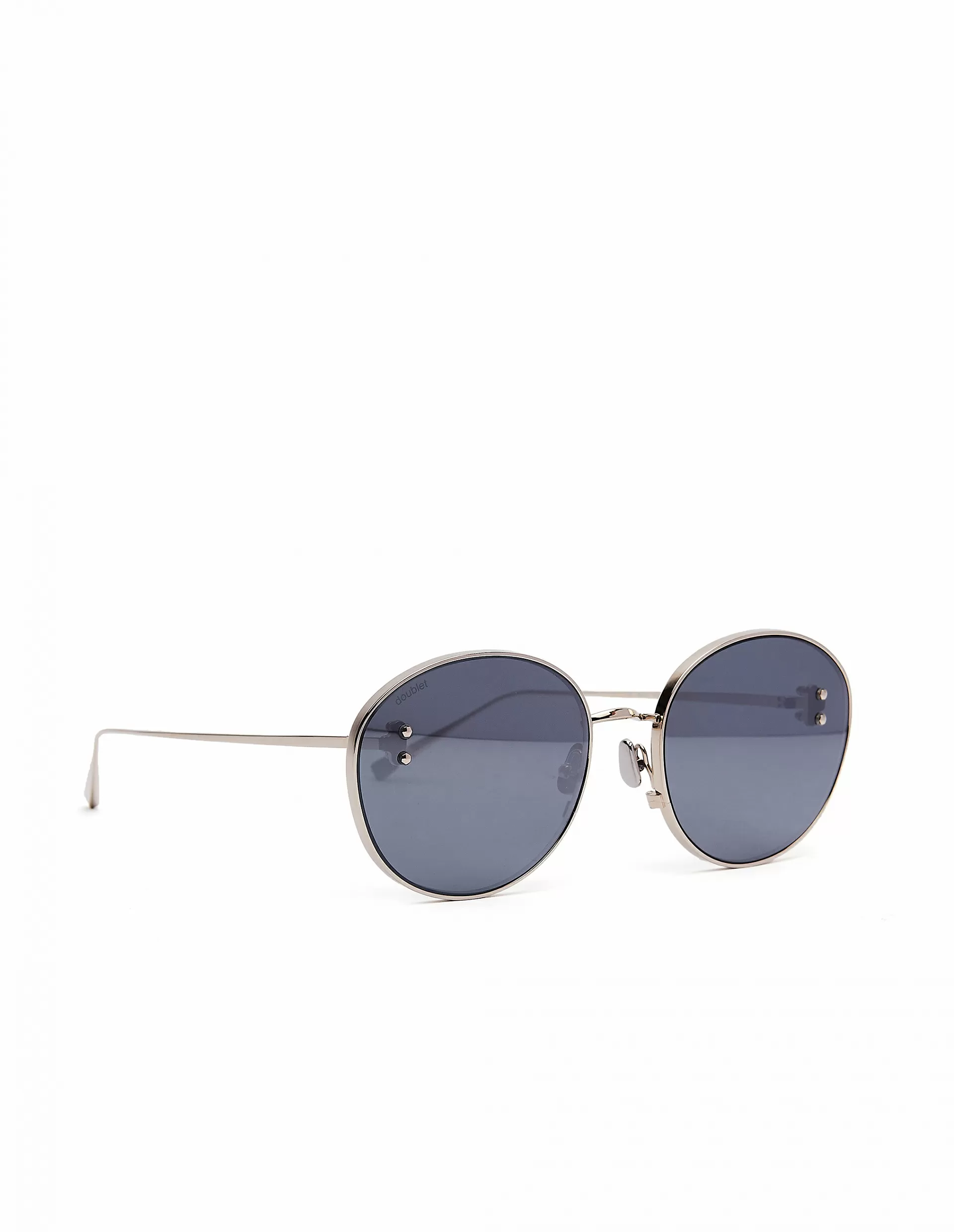 DOUBLET GREY ROUND SUNGLASSES,DB003-GOLD-GRY