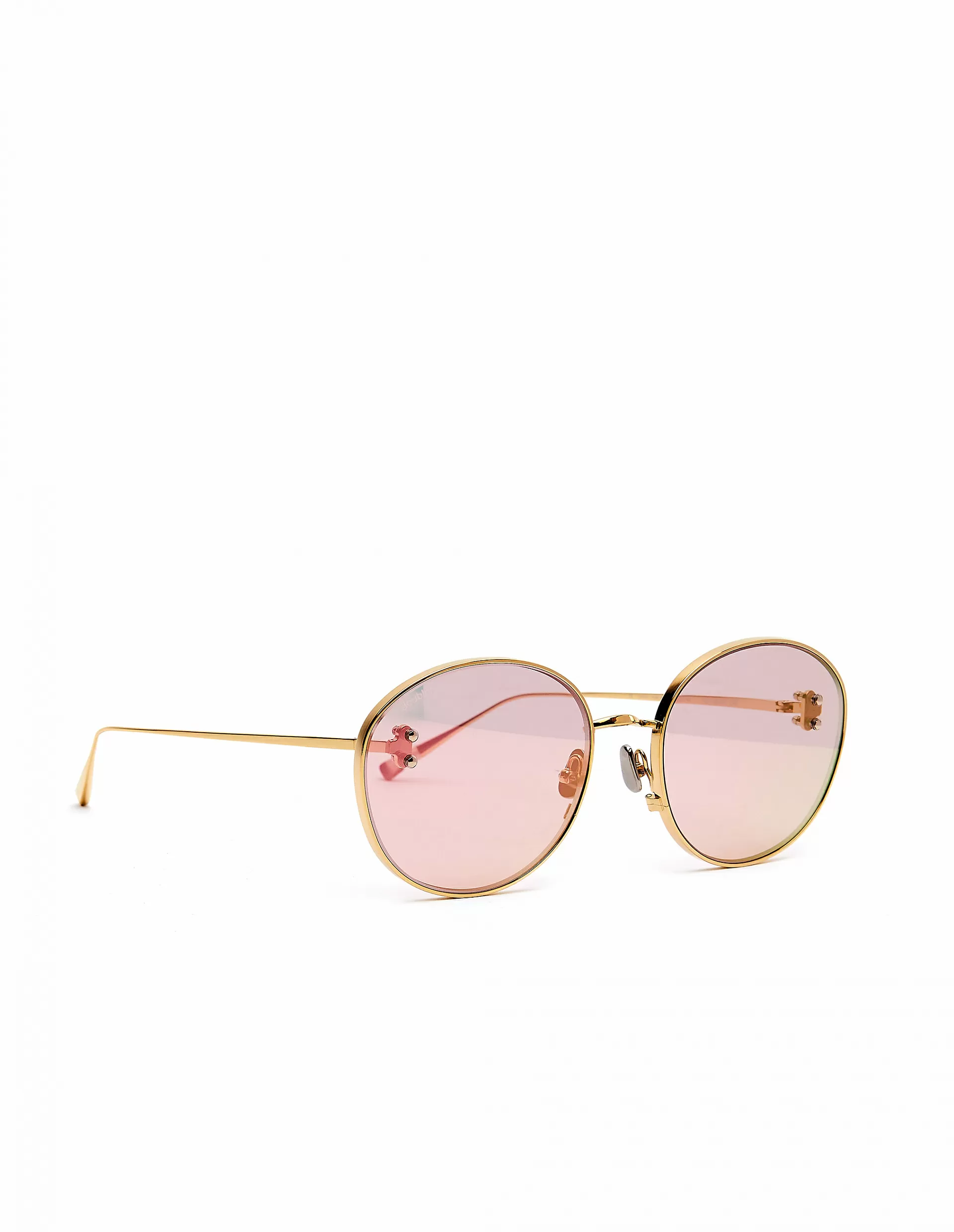 DOUBLET PINK ROUND SUNGLASSES,DB003-P.GOLD-PINK