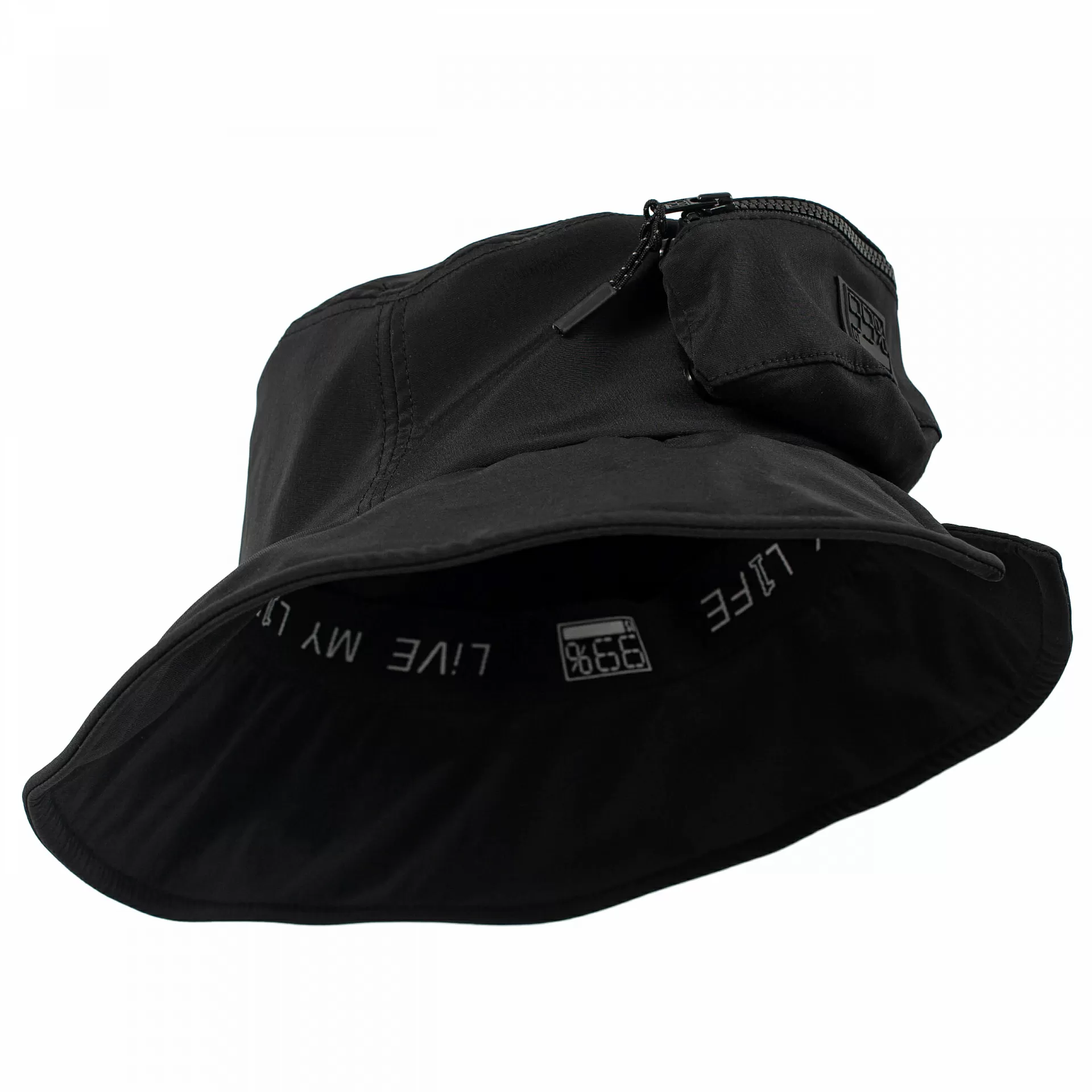 Y'S BLACK ASYMMETRIC HAT,YT-H02-100-1