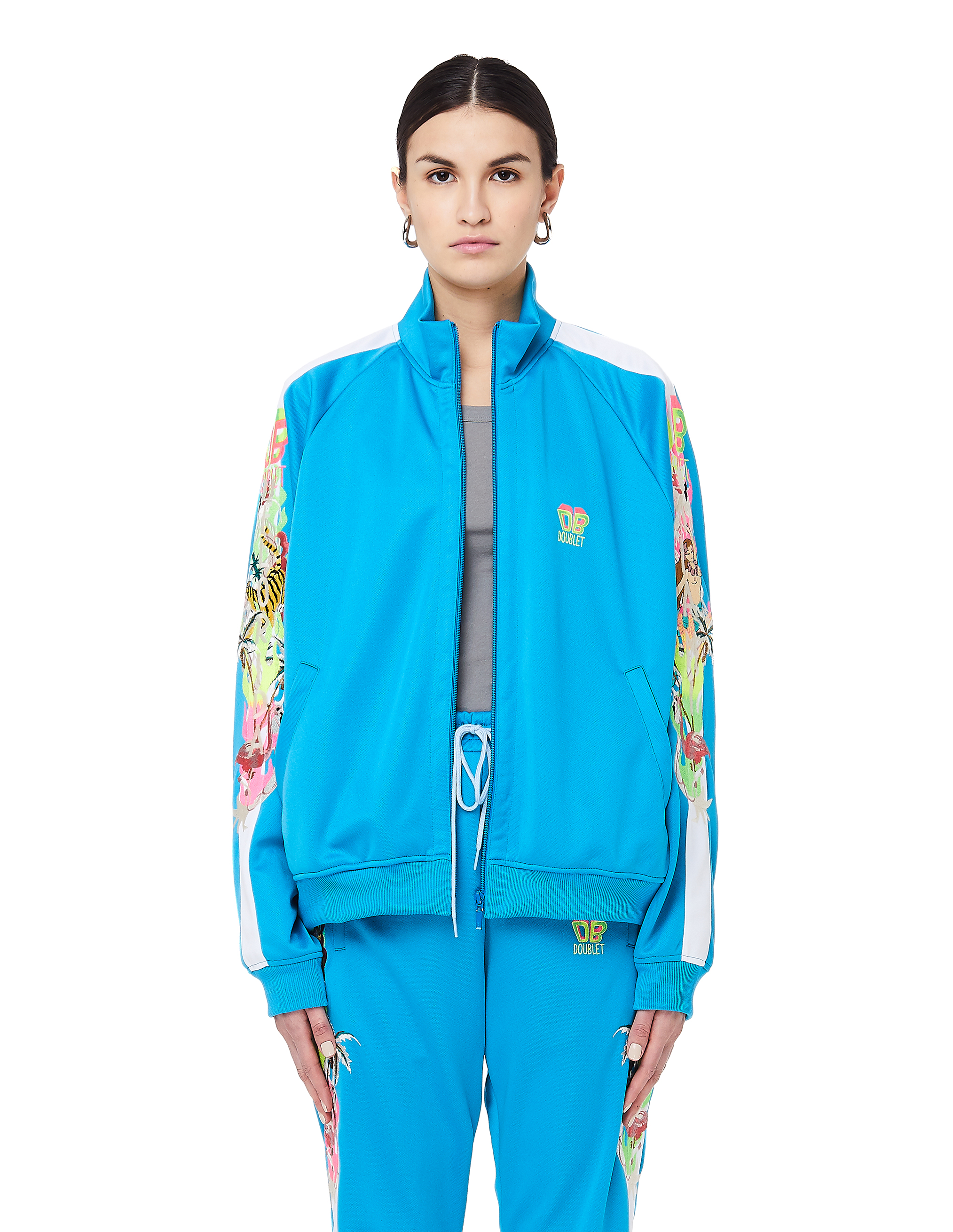 

Blue Chaos Embroidery Track Jacket