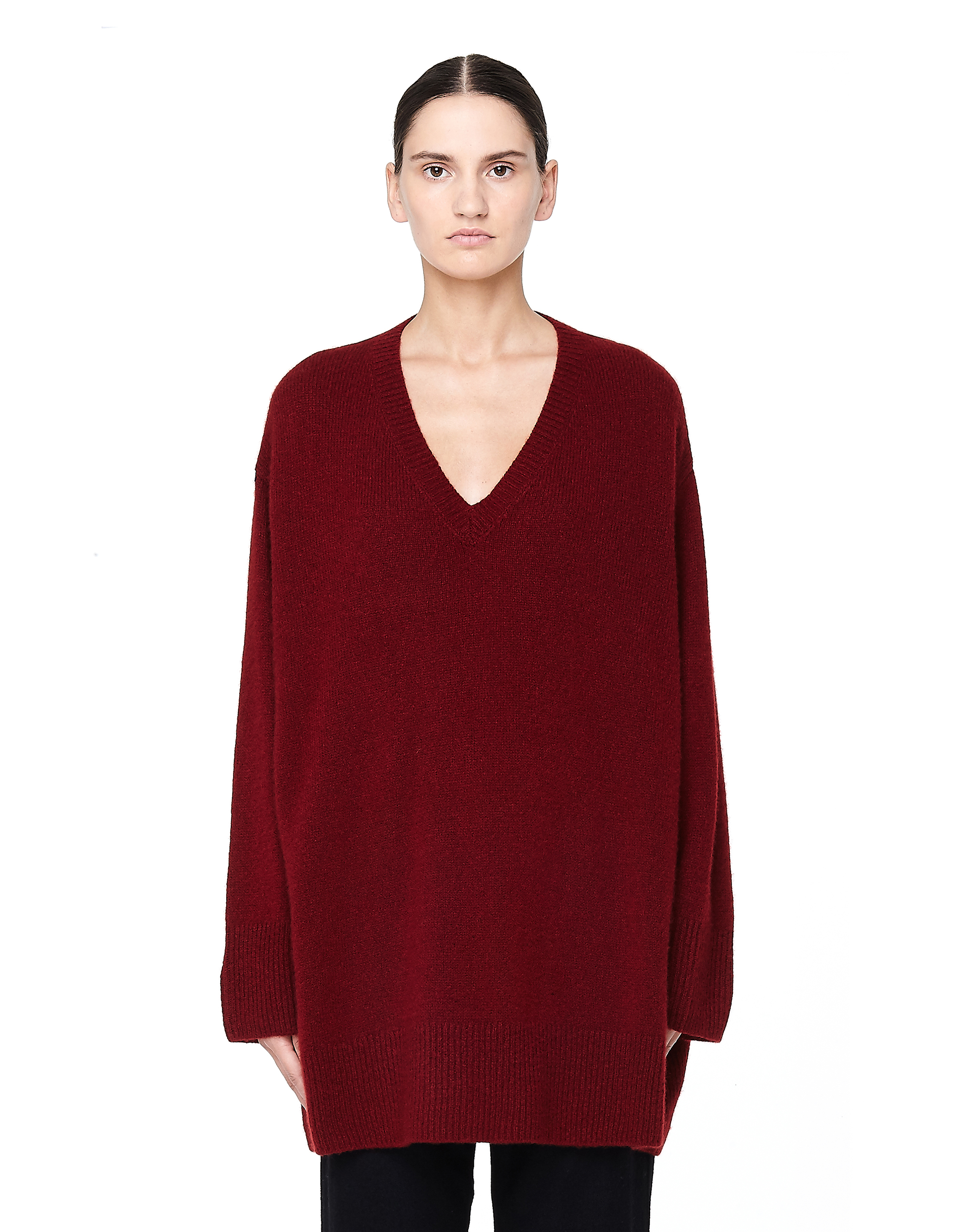 

V-neck Red Cashmere Sweater