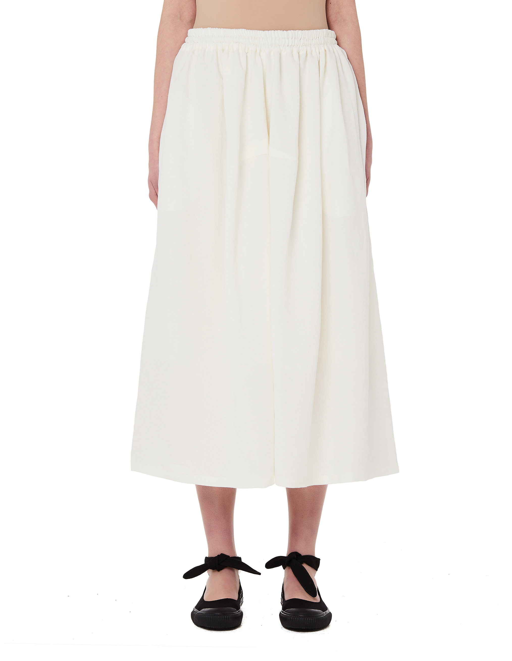 

White Linen & Rayon Skirt