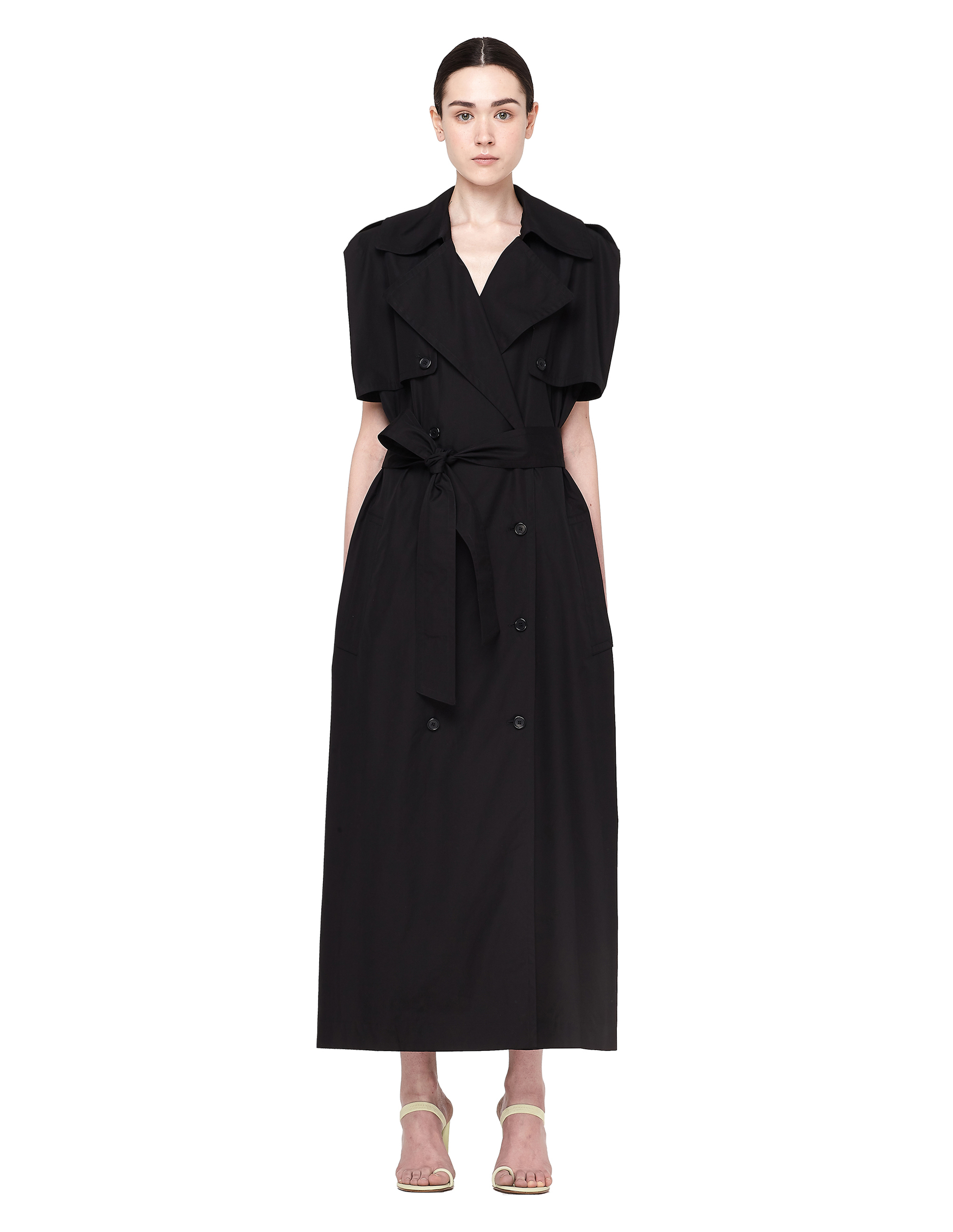 MAISON MARGIELA BLACK COTTON TRENCH DRESS,S51CT0915/900