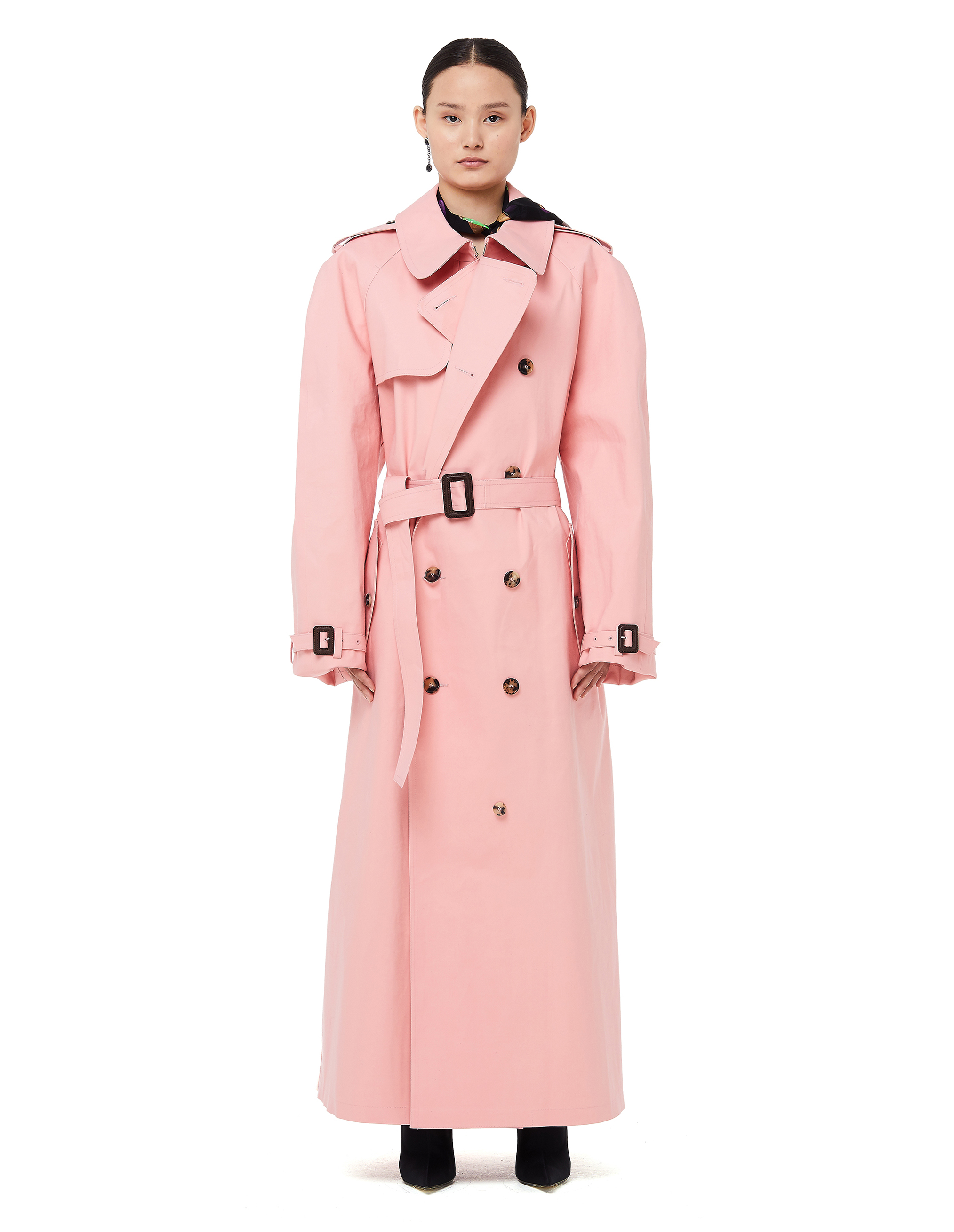 

Pink Cotton Trench Coat