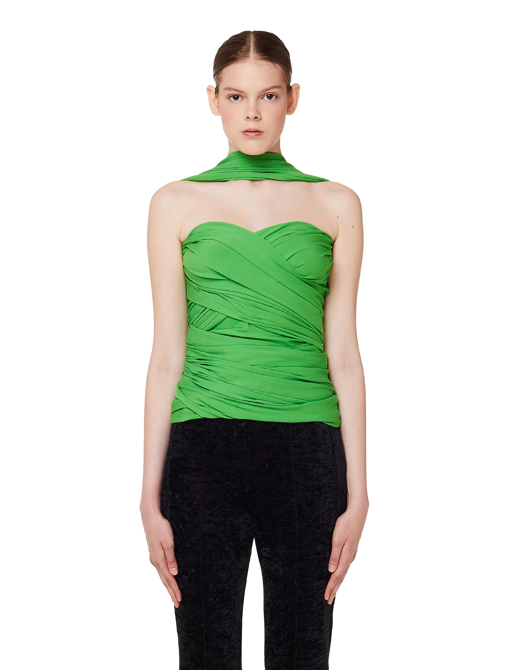 Balenciaga | Green Draped Top 