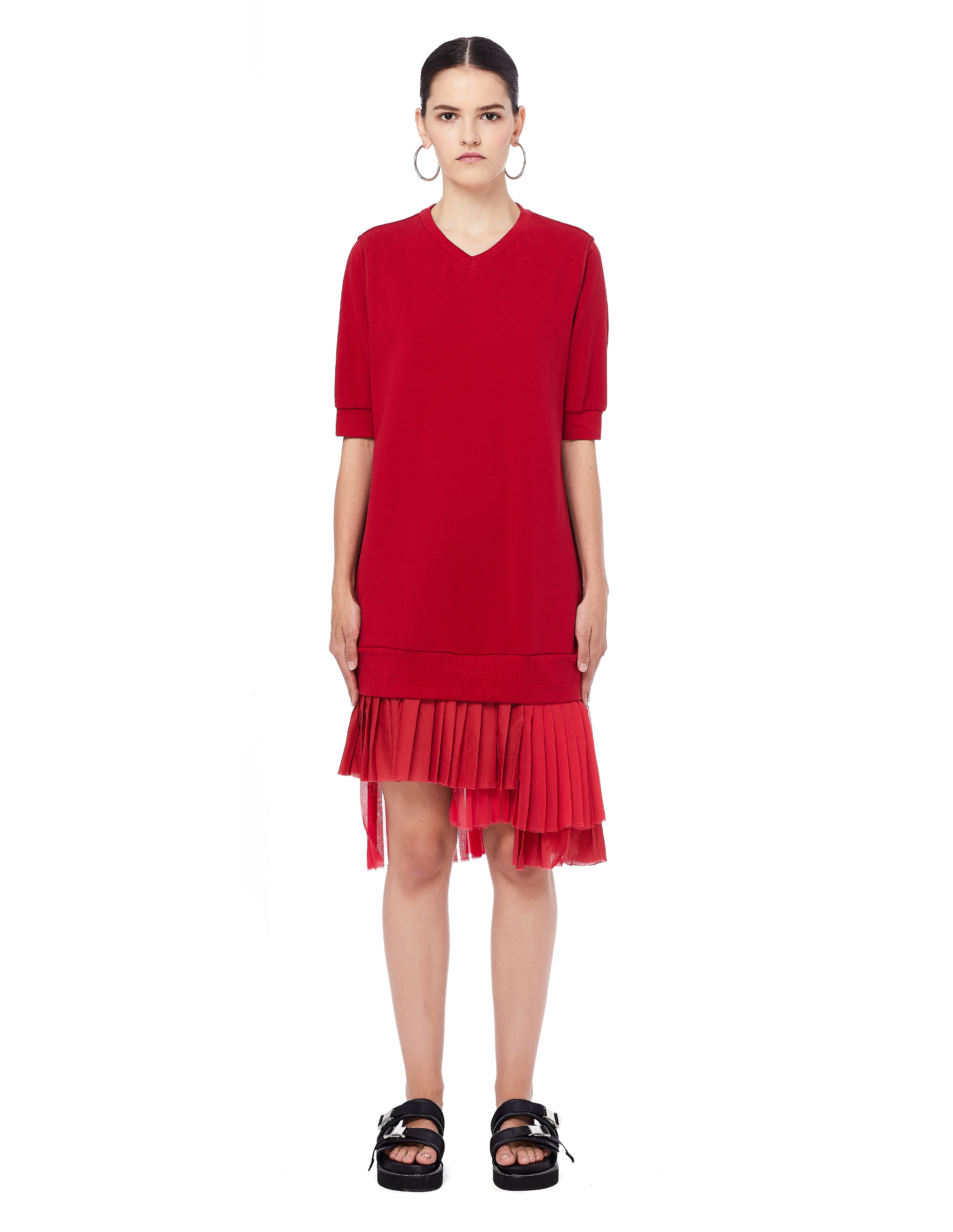 

Red Pleated Cotton Dress