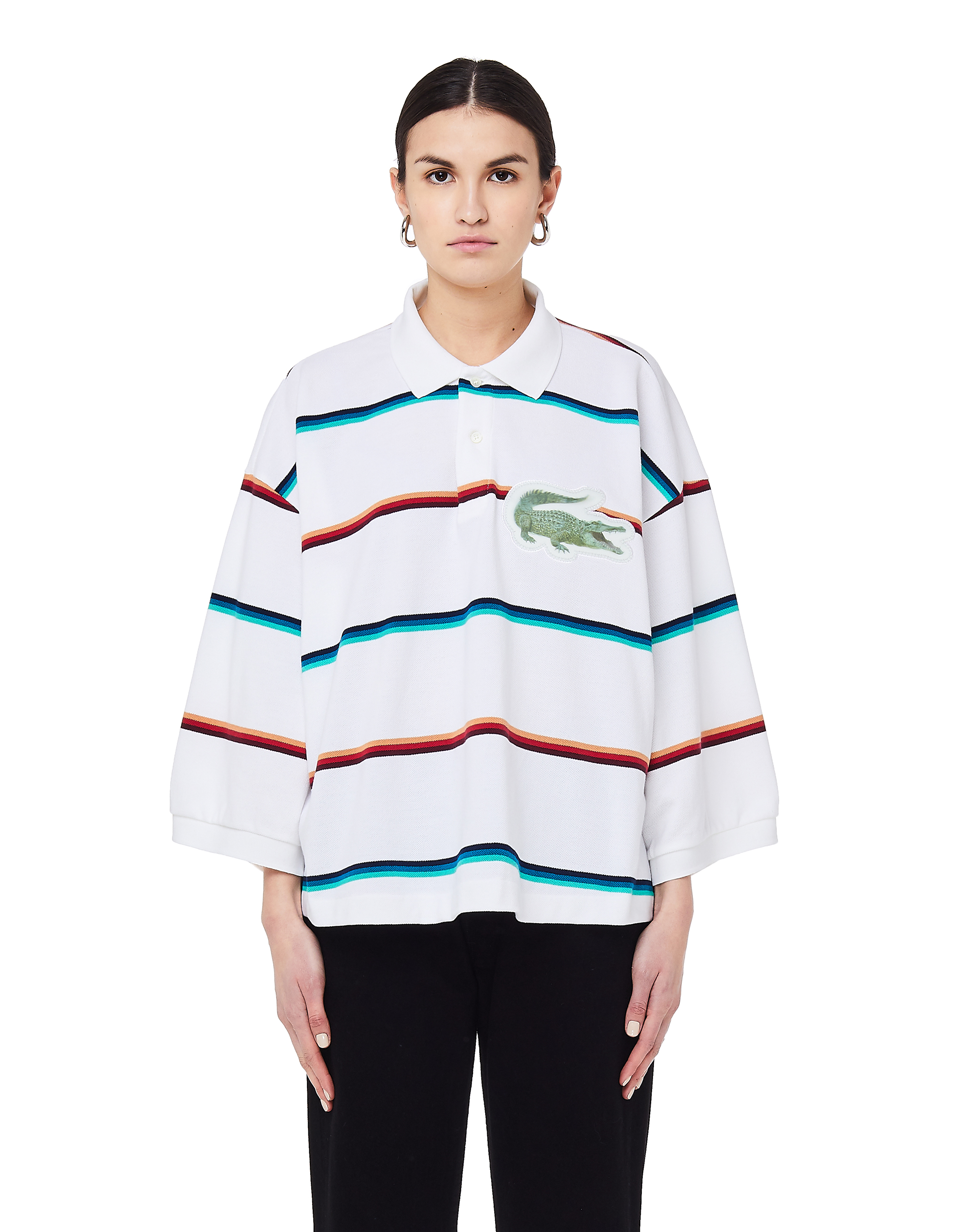 

White Oversized 3D Patch Polo T-Shirt