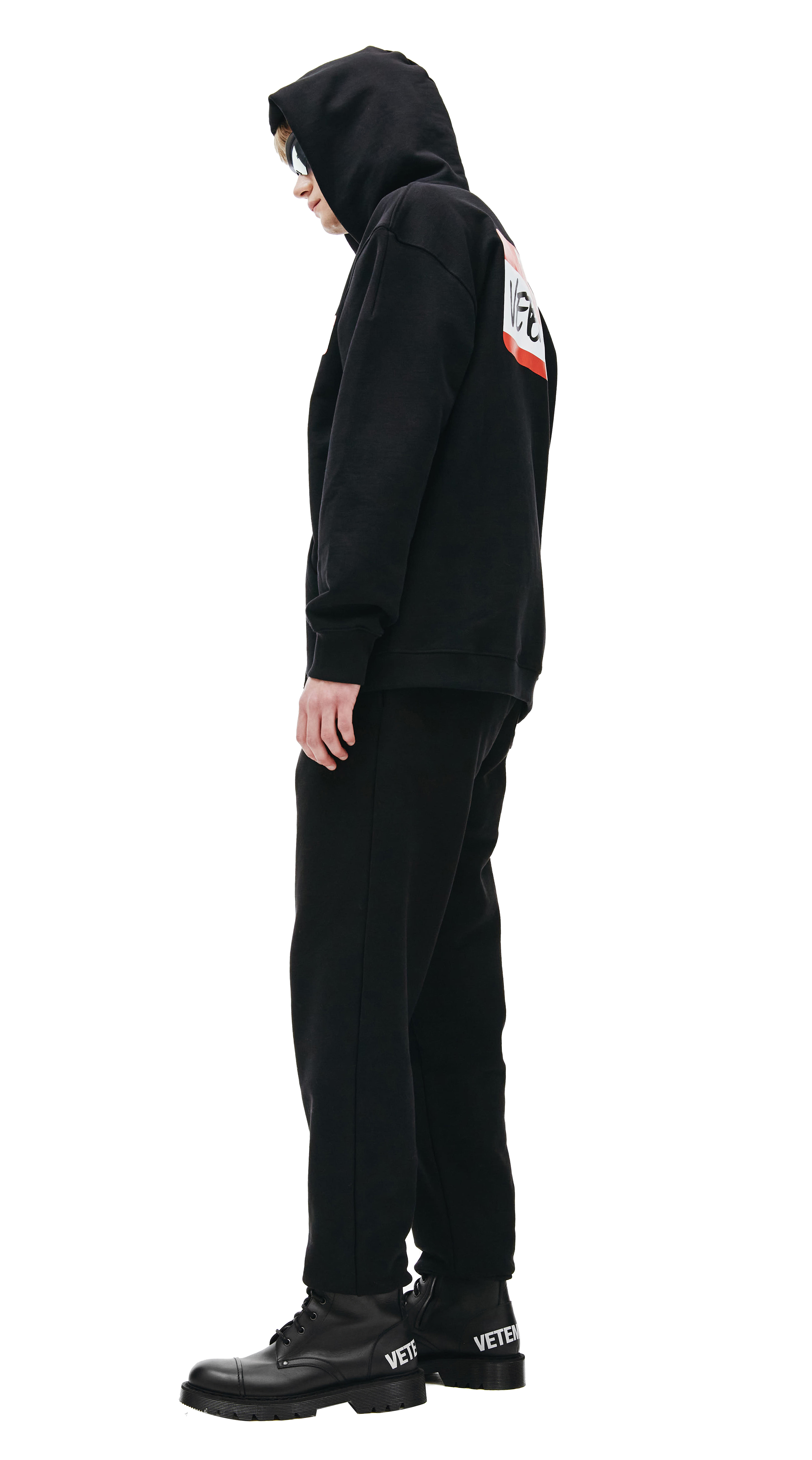 Buy VETEMENTS men black logo hoodie for $785 online on SVMOSCOW 
