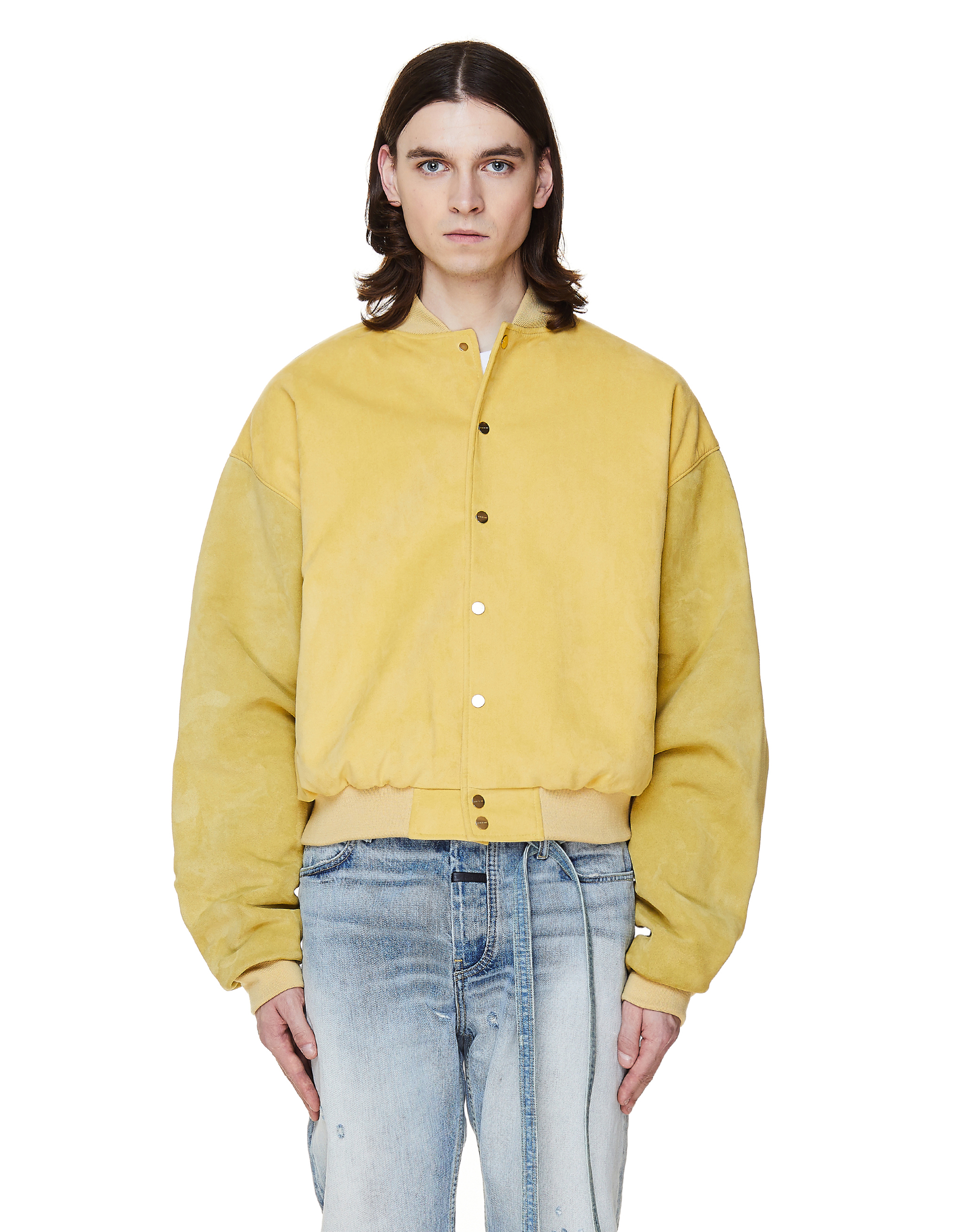 Fear Of God Yellow Suede Varsity Bomber Jacket