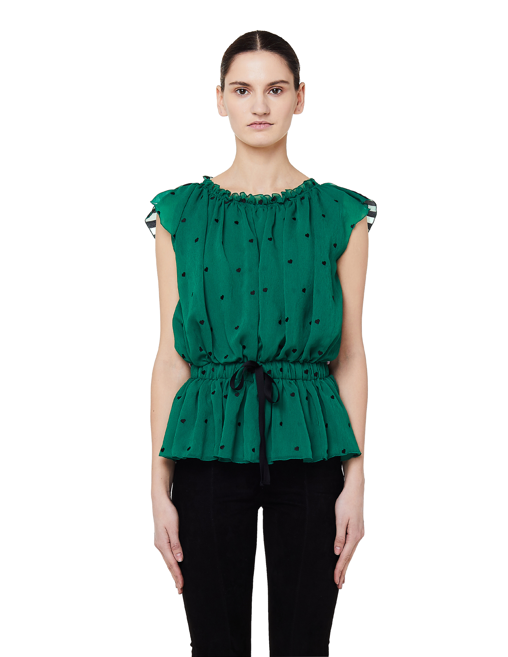 

Green Embroidered Top