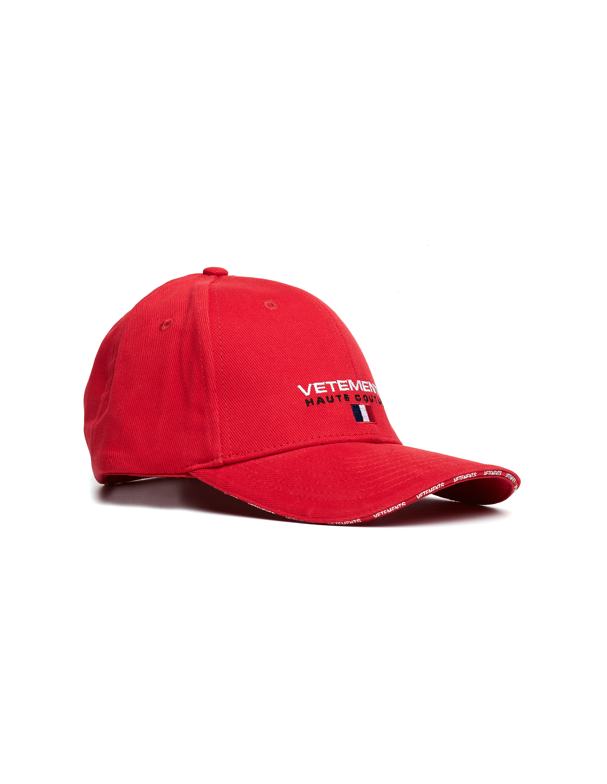 VETEMENTS Red Haute Couture Embroidered Cap,WSS18AC16/red
