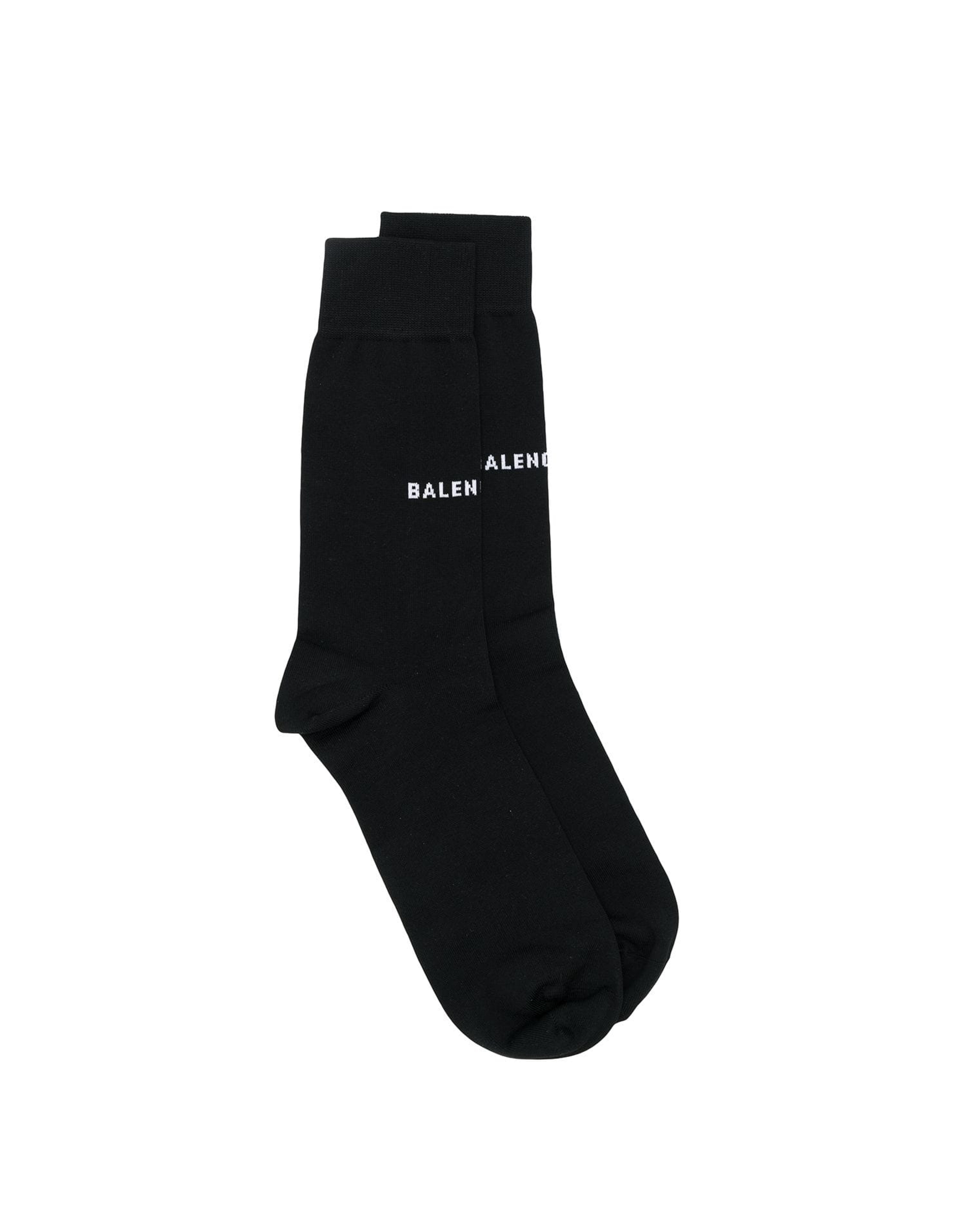 Balenciaga | Black Cotton Logo Socks 