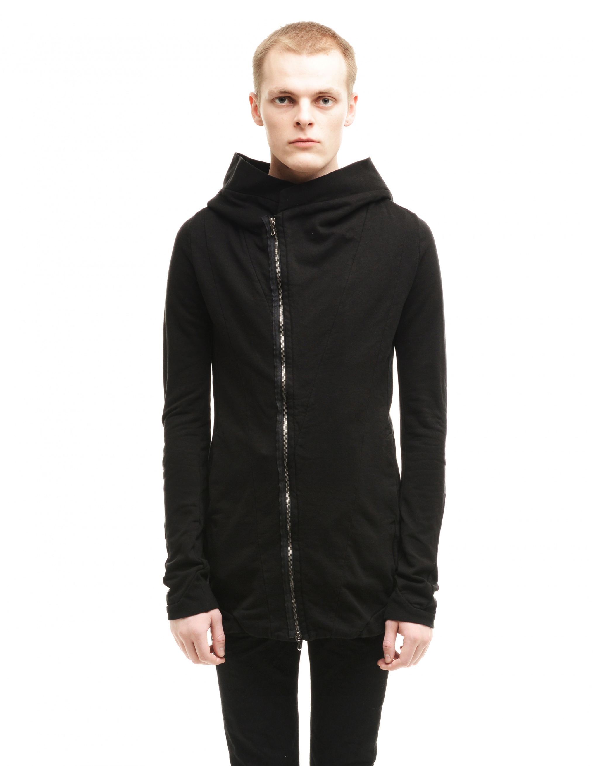 Buy Julius men black cotton zip hoodie for $368 online on SVMOSCOW, 497CUM3