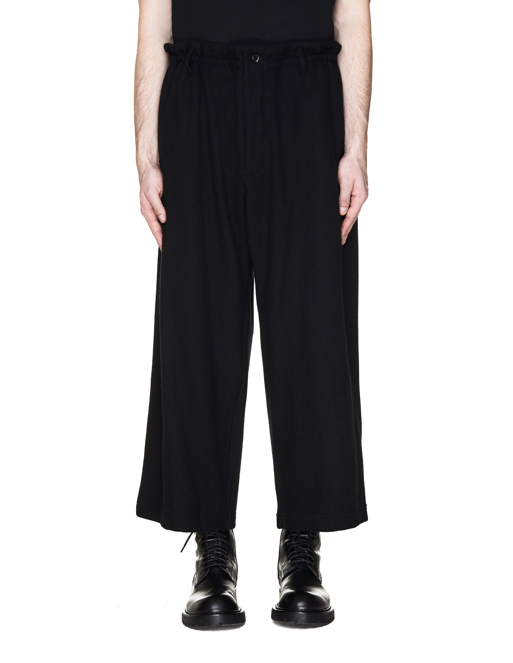 Yohji Yamamoto Black Wool Jersey Trousers