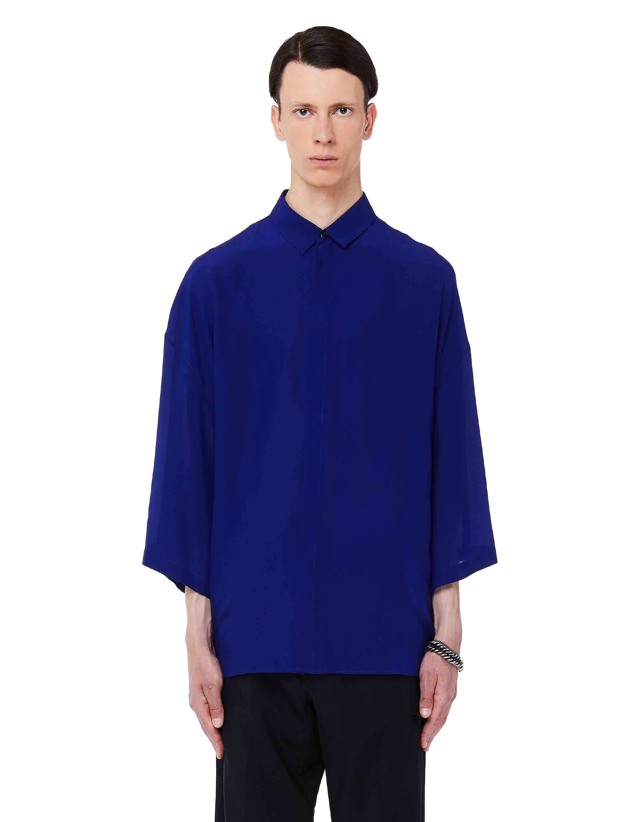

Electric Blue Silk Shirt