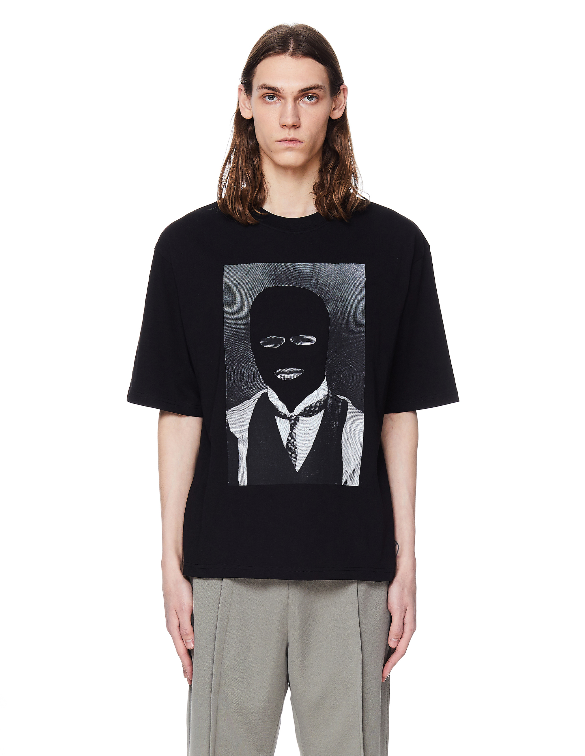Buy Youths in Balaclava men black cotton printed t-shirt for $90 online ...