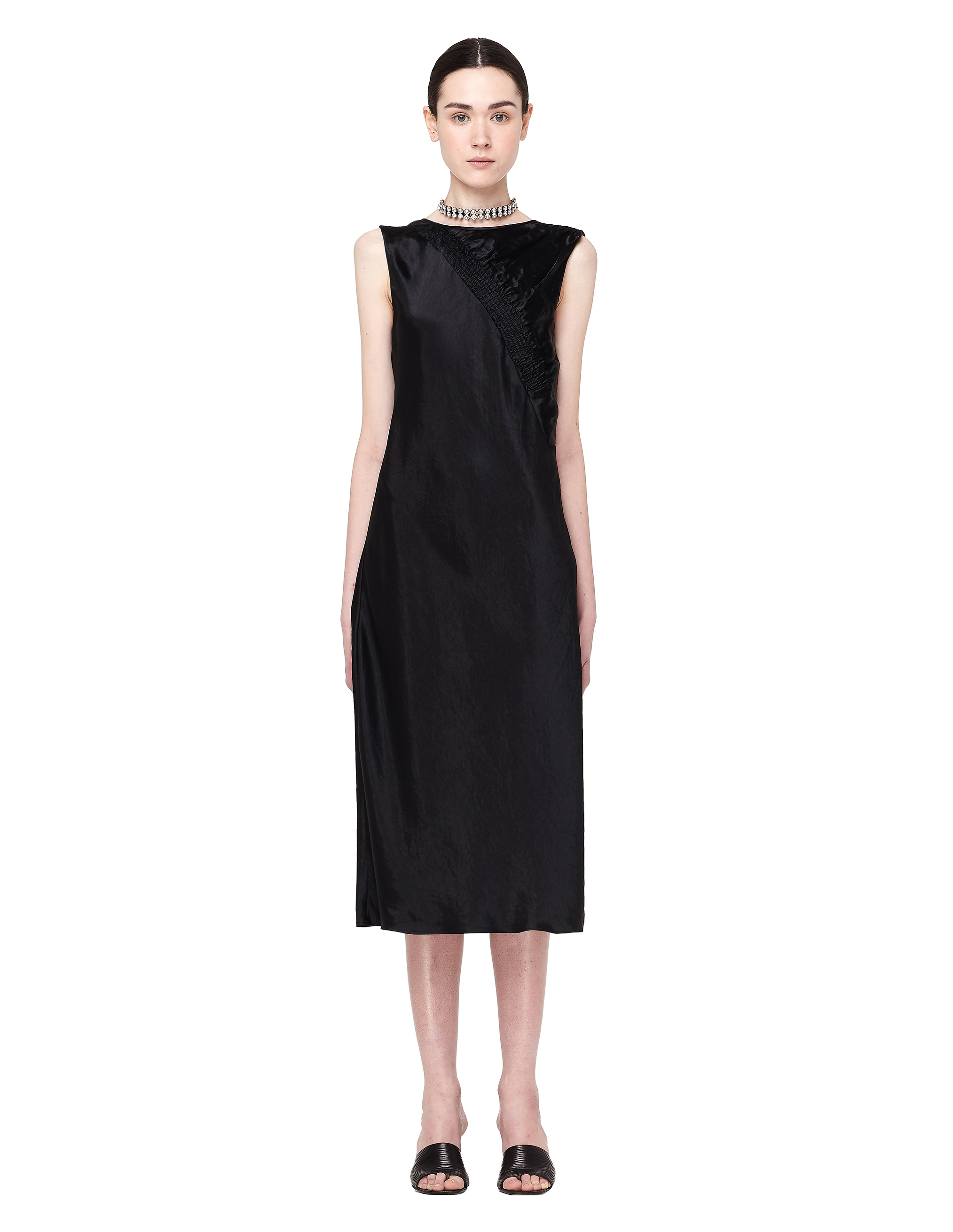 MAISON MARGIELA BLACK SLEEVELESS DRESS,S29CT0734/900