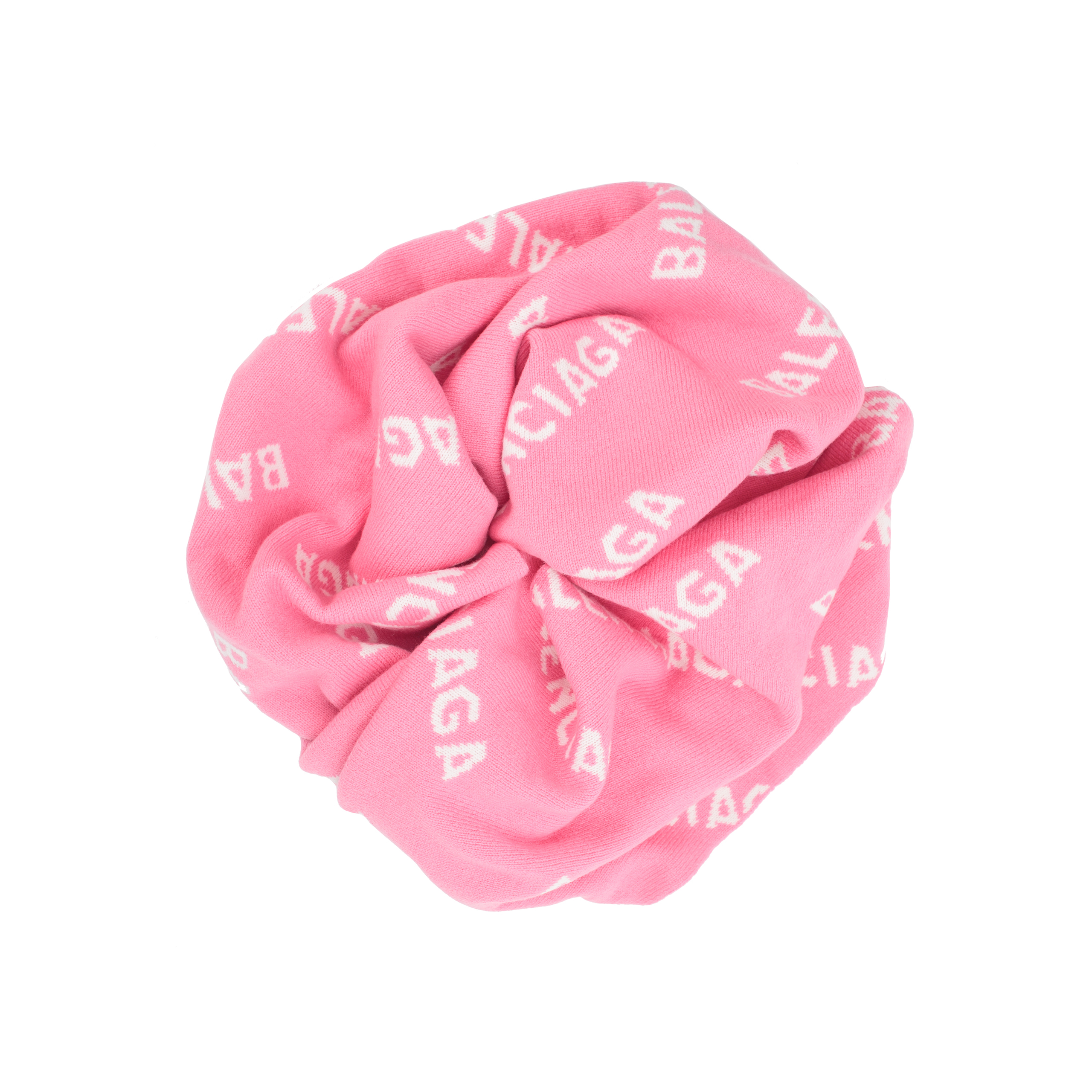 Pink Wool All Over Logo Scarf