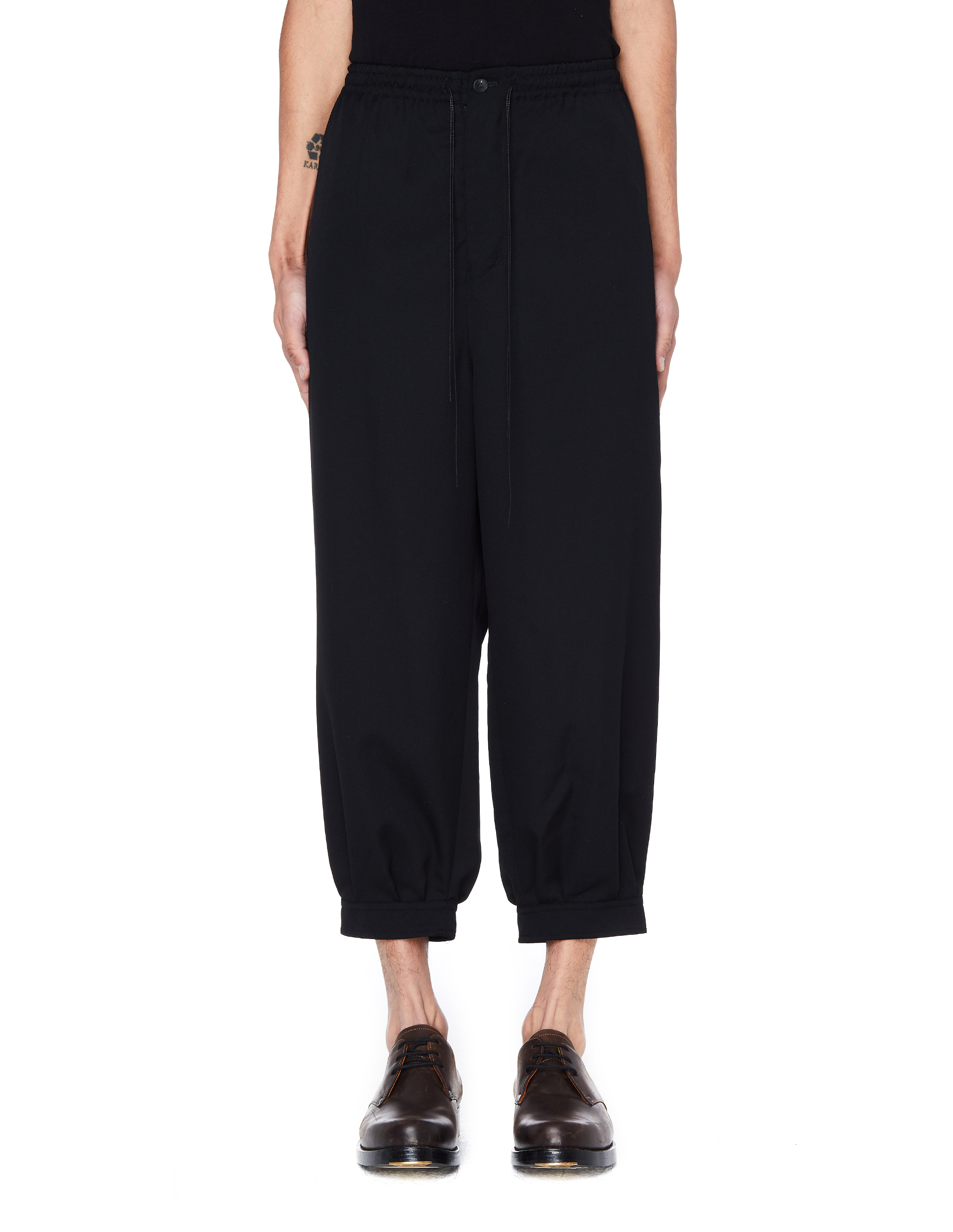 Buy The Viridi-Anne men black cropped wool trousers for $238 online on ...