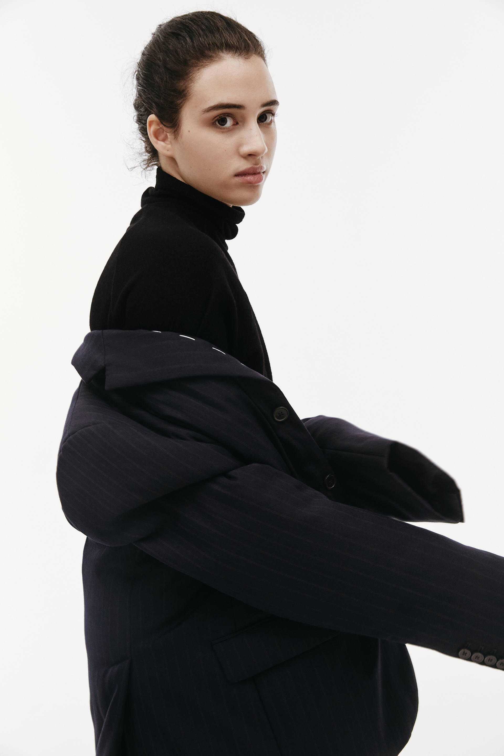 Buy Maison Margiela women black striped padded wool jacket for $886 ...