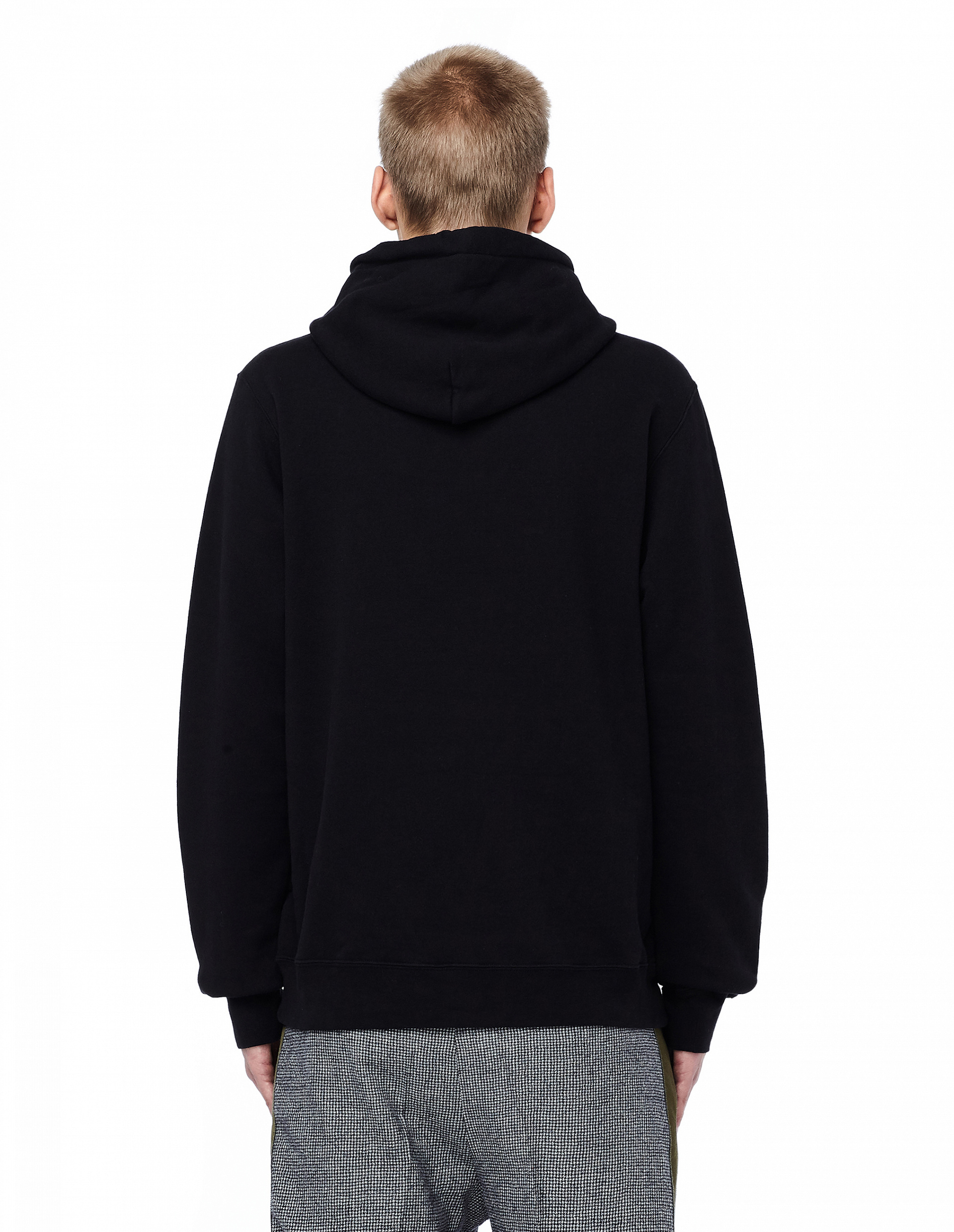 Buy Undercover men black not today printed cotton hoodie for $214 ...