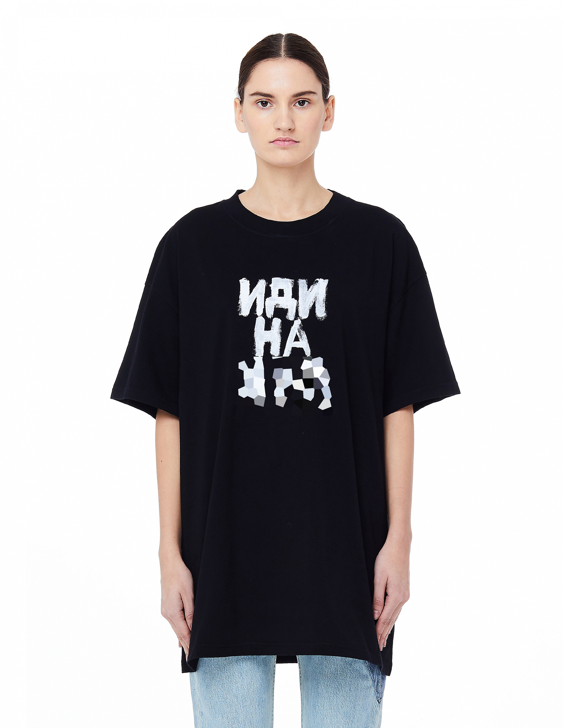 Buy Vetements women black printed t-shirt for $450 online on SVMOSCOW