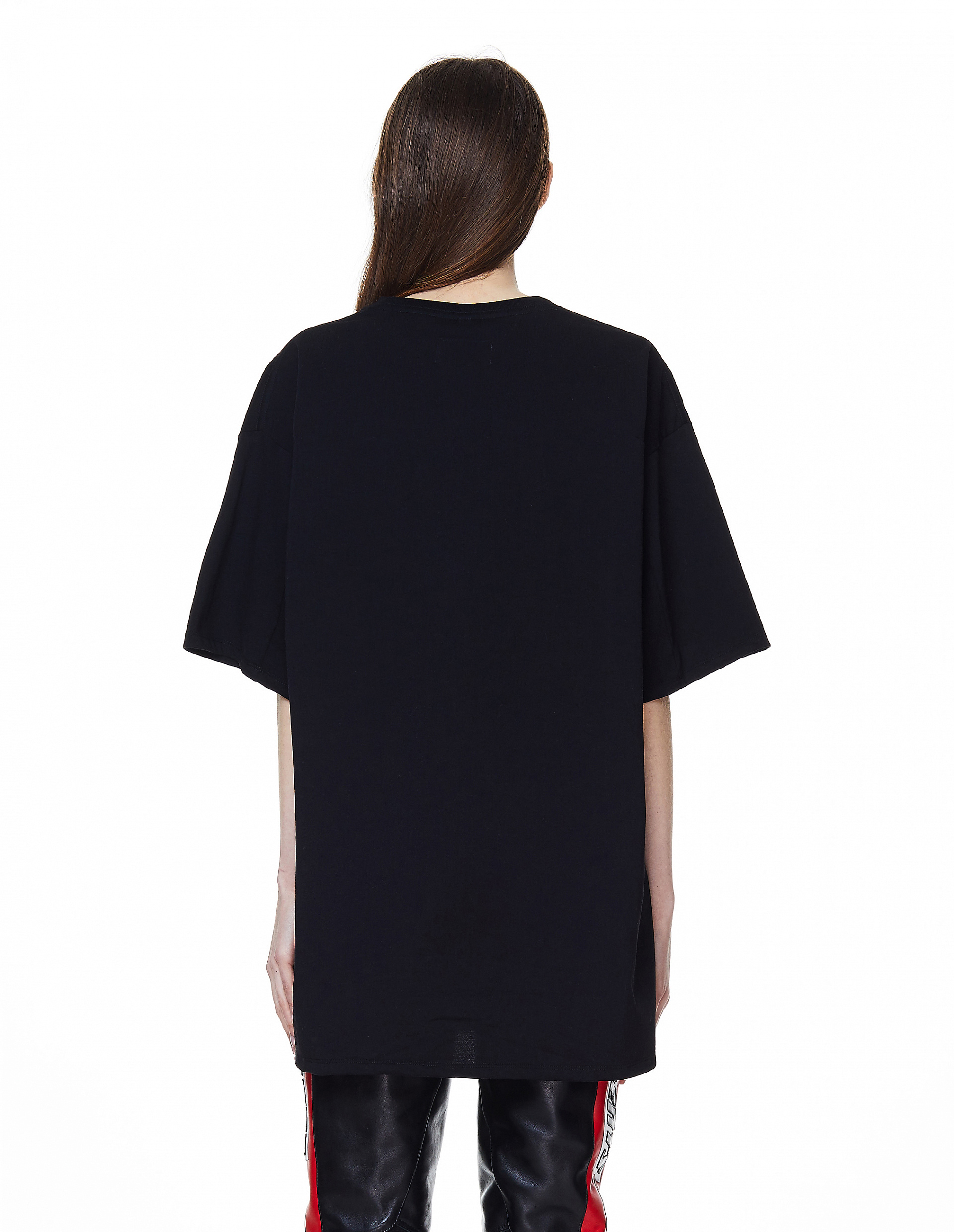 Buy Doublet women black cotton hidden message t-shirt for $245 online
