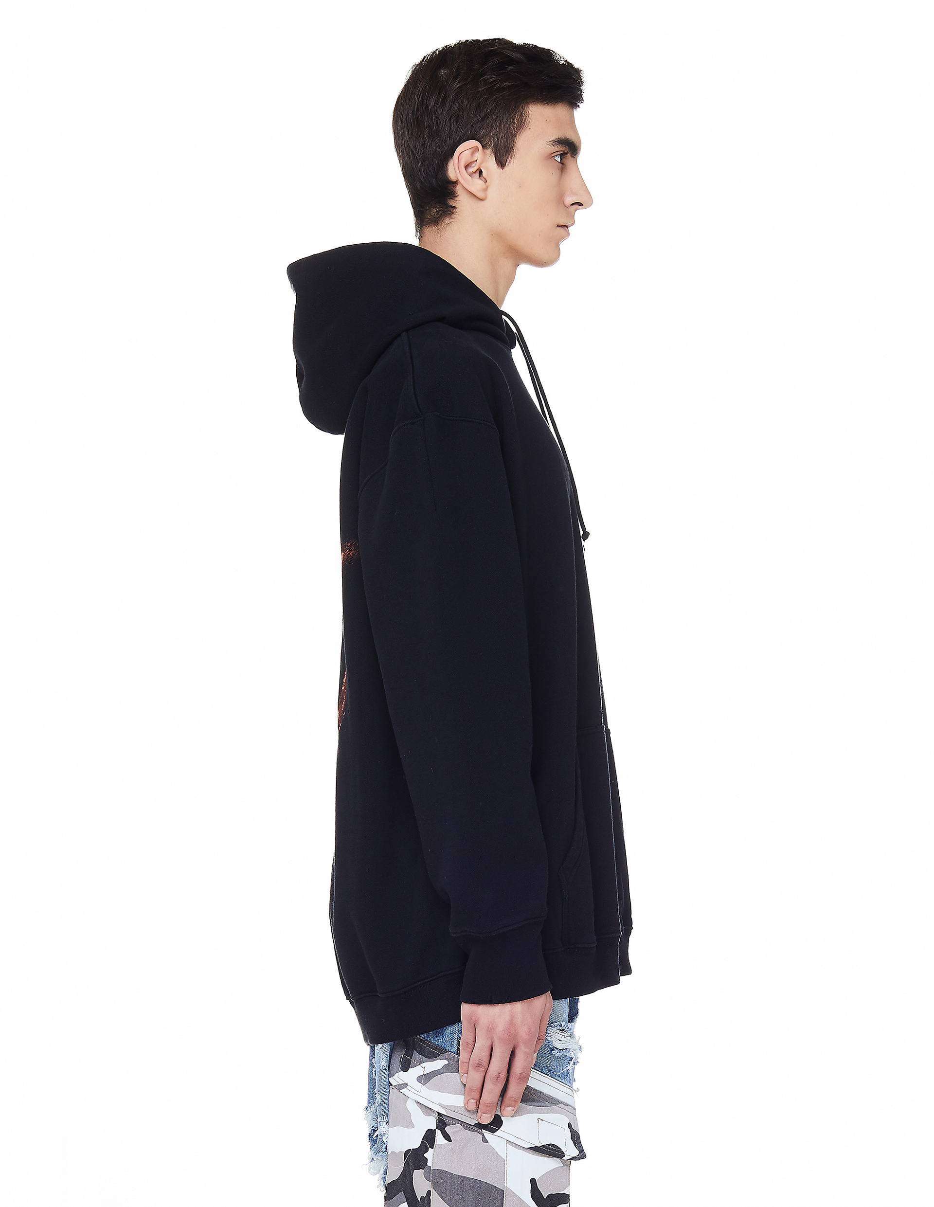 Buy Vetements men black anarchy printed hoodie for $910 online on