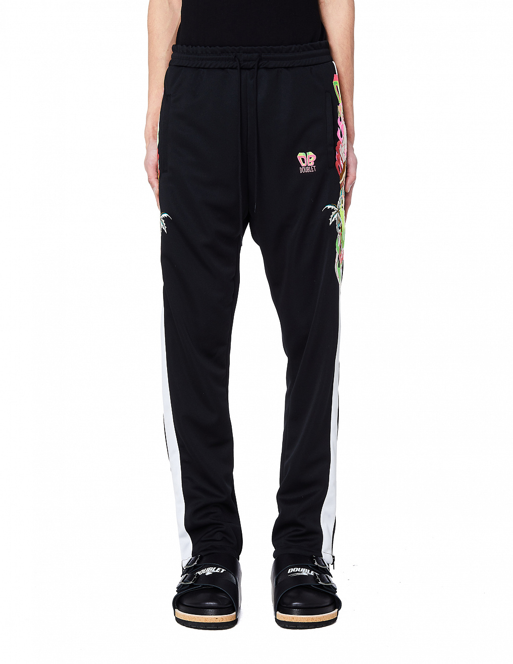 Doublet | Black Chaos Embroidery Track Pants | SVMOSCOW.COM